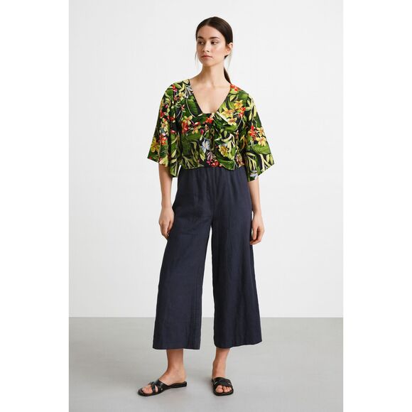 Zara Tops - ZARA Multicolor Floral Bow Blouse Top Shirt Women's Size Medium